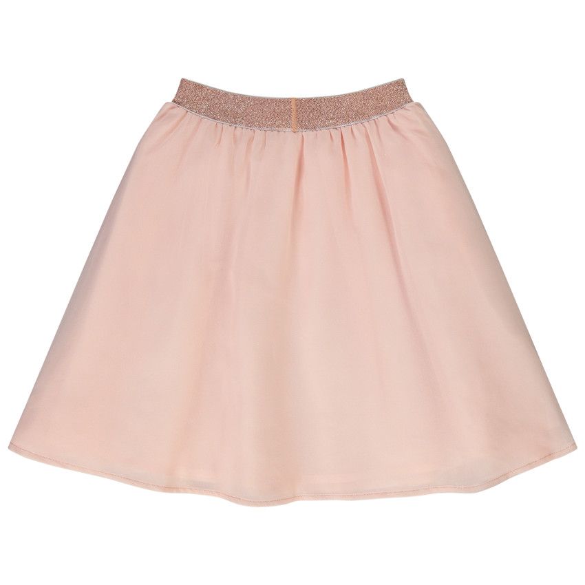 Jupe patineuse en crêpe avec étoiles pailletées pour fille - Rose