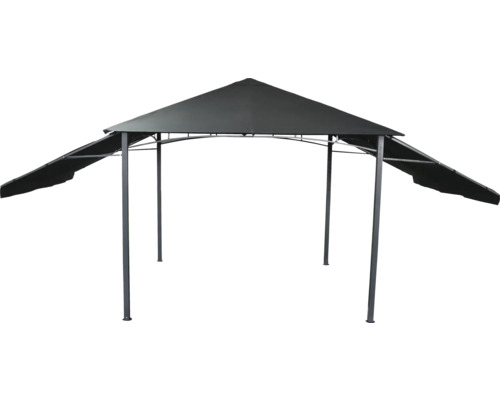 Paviljoen met opklapbare zijpanelen, 3 x 3 m, polyester, antraciet