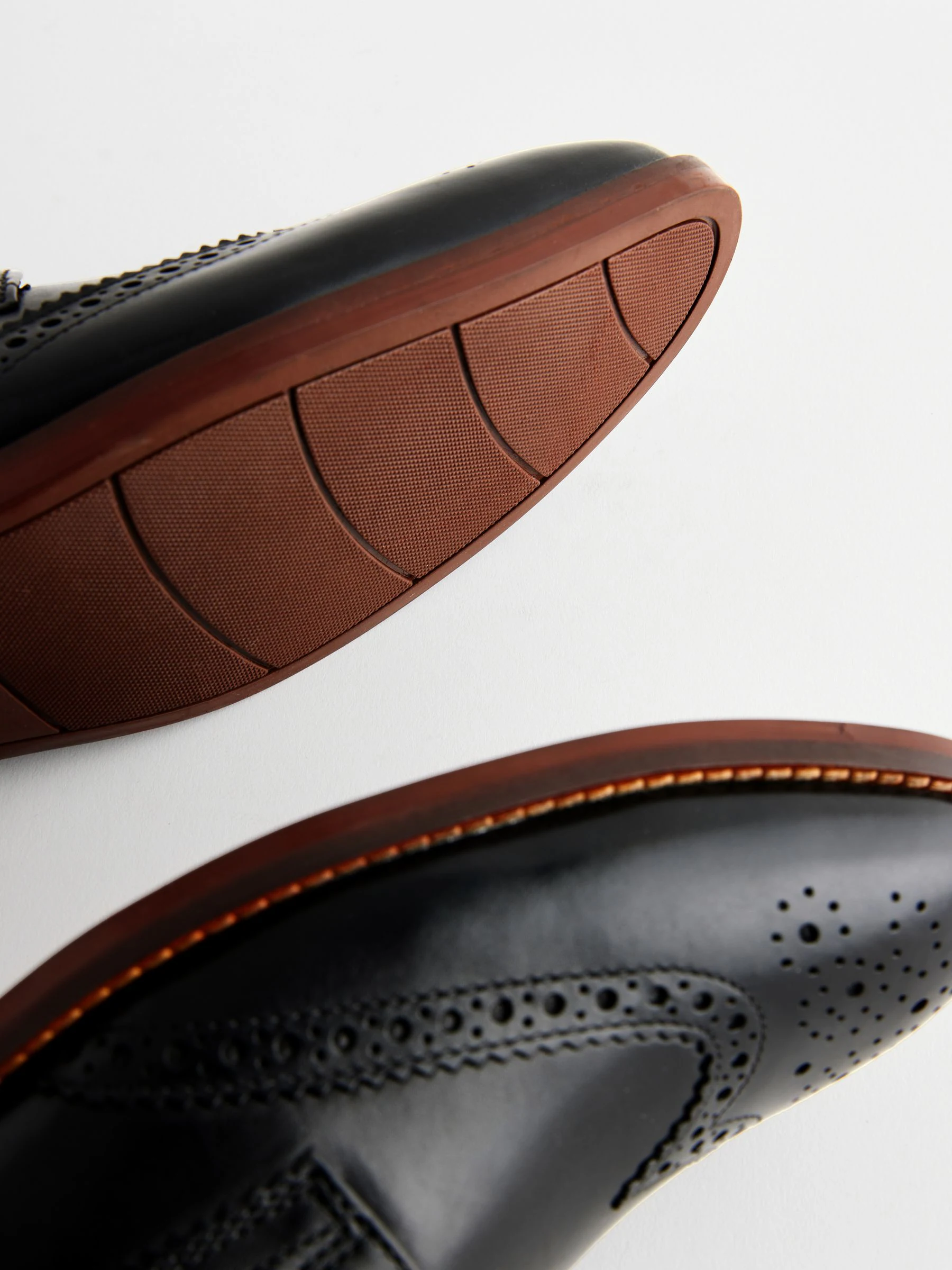 Zwart - Leren brogue laarzen