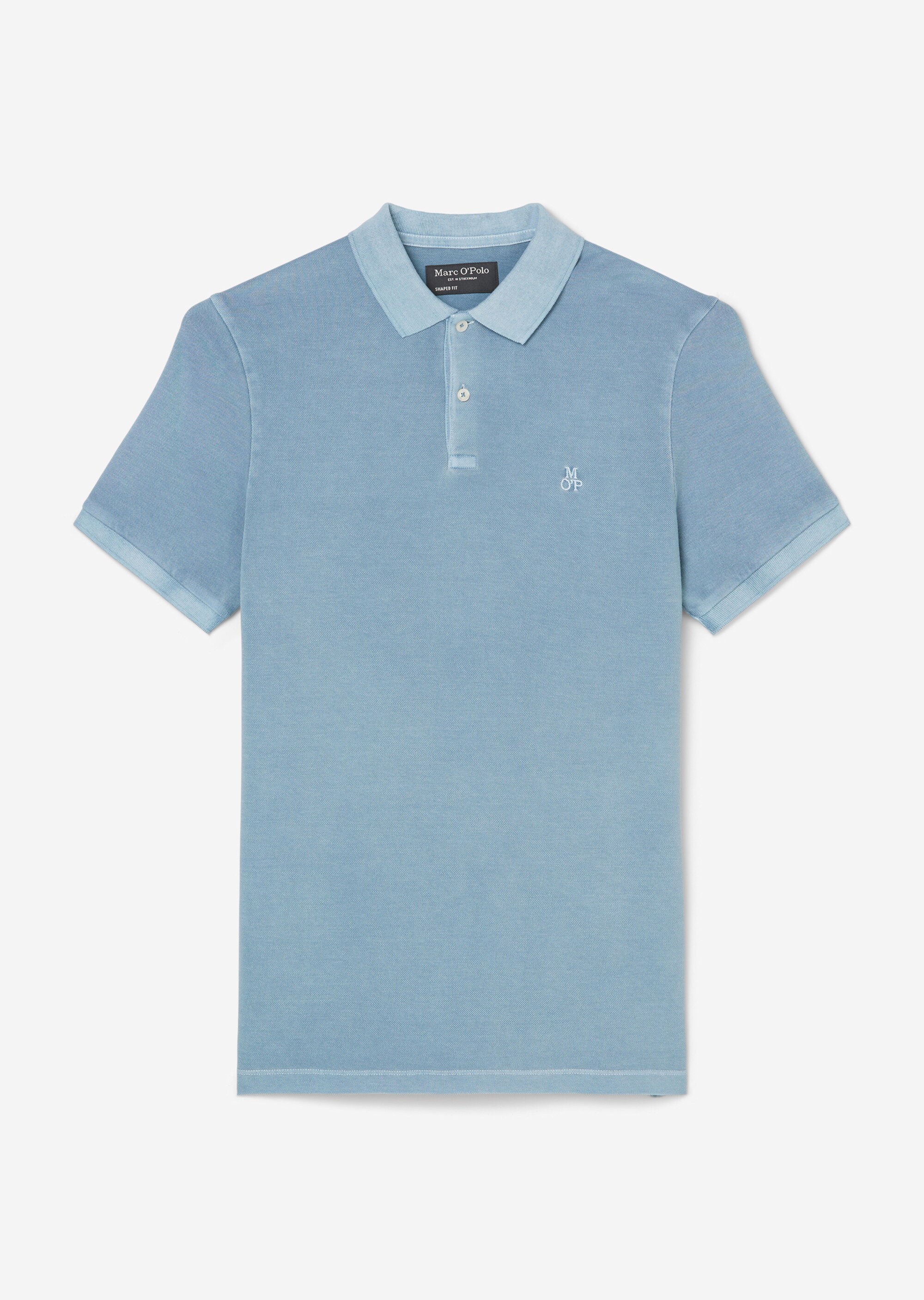Kurzarm-Poloshirt Piqué shaped aus Organic Cotton-Stretch