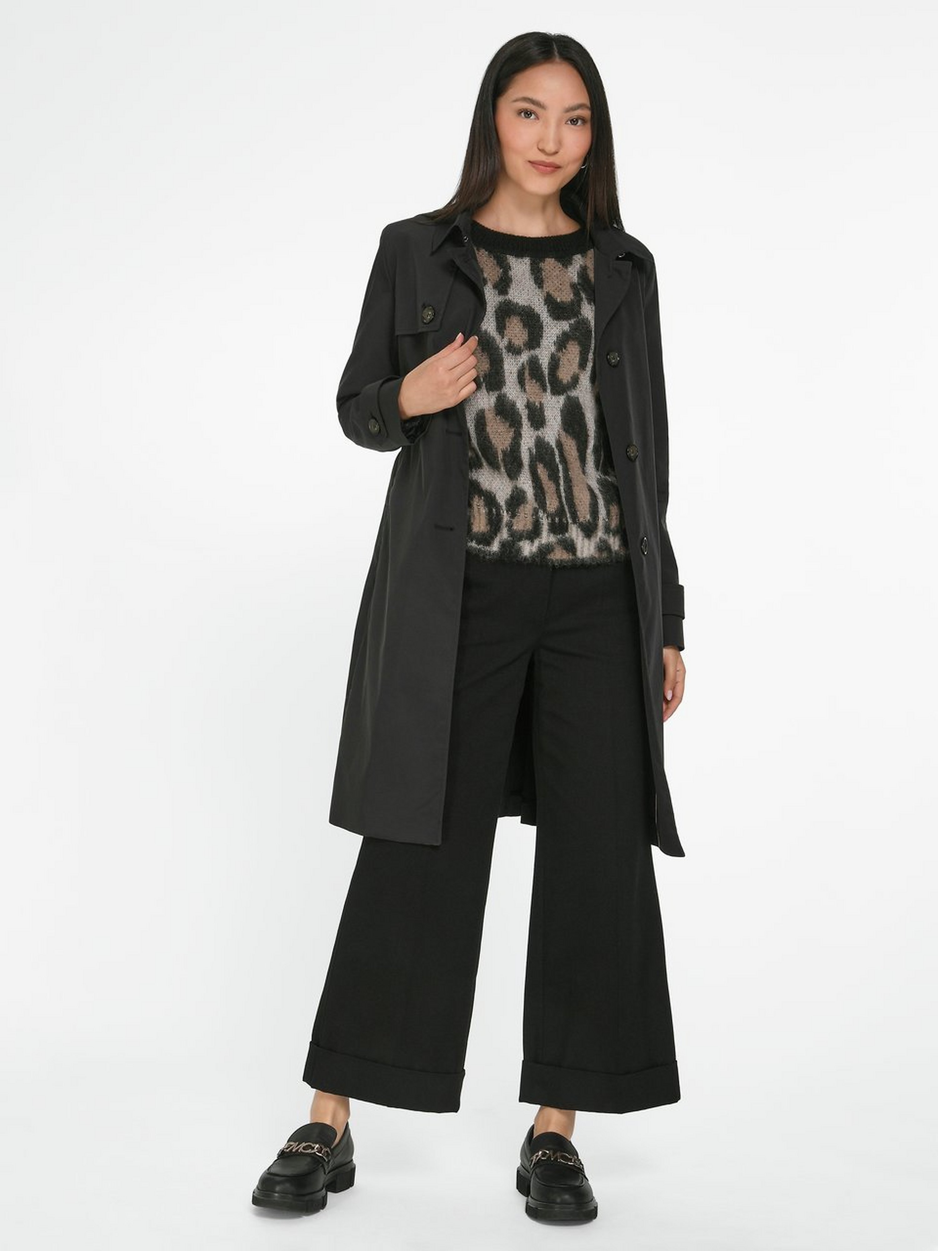 Rundhals-Pullover im Leo-Zebra-Dessin