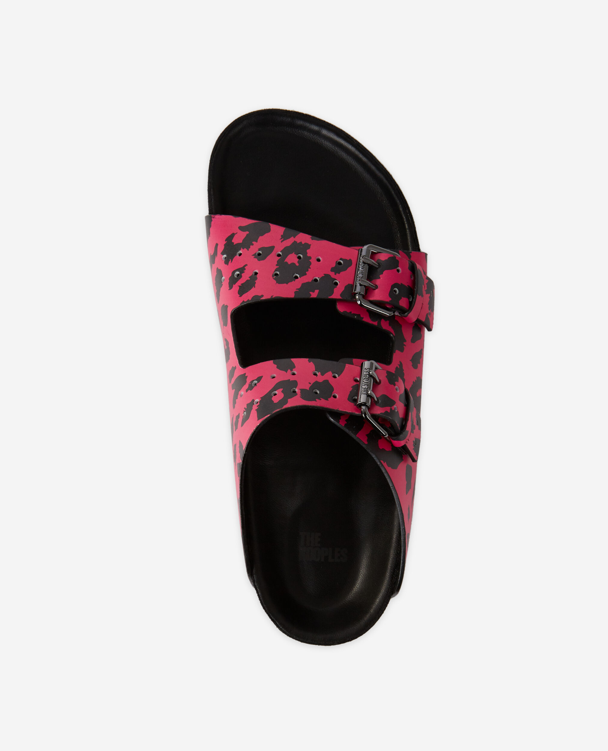 Sandales imprimées à double bride en cuir