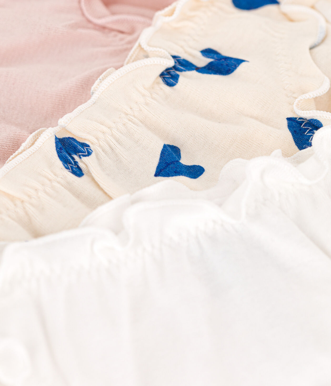 Lot de 3 culottes cœur en coton petite fille