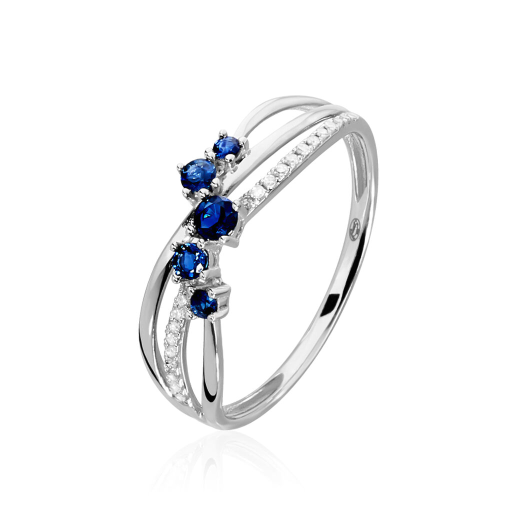 Bague Amarylis Or Blanc Saphir Diamant