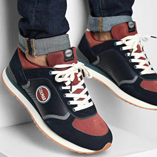 Baskets Travis Block 009 Navy Burgundy Petrol Blue