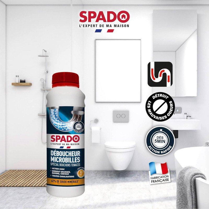 Déboucheur microbilles spécial bouchons tenaces Spado - 500 g
