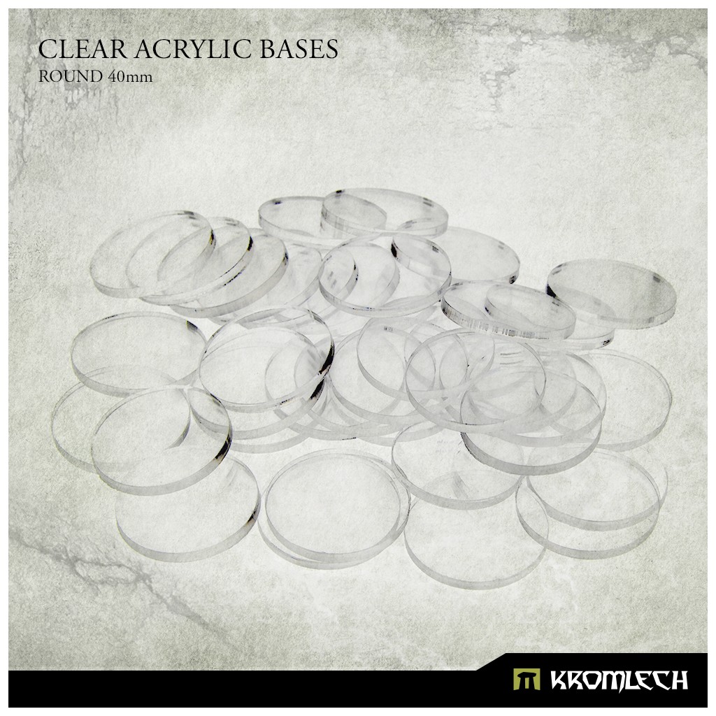 Clear Acrylic Bases: Round 40mm (25)