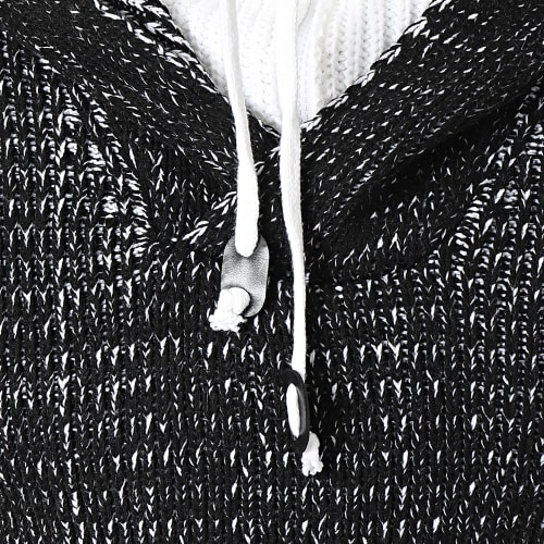 Pull A Capuche Noir Blanc
