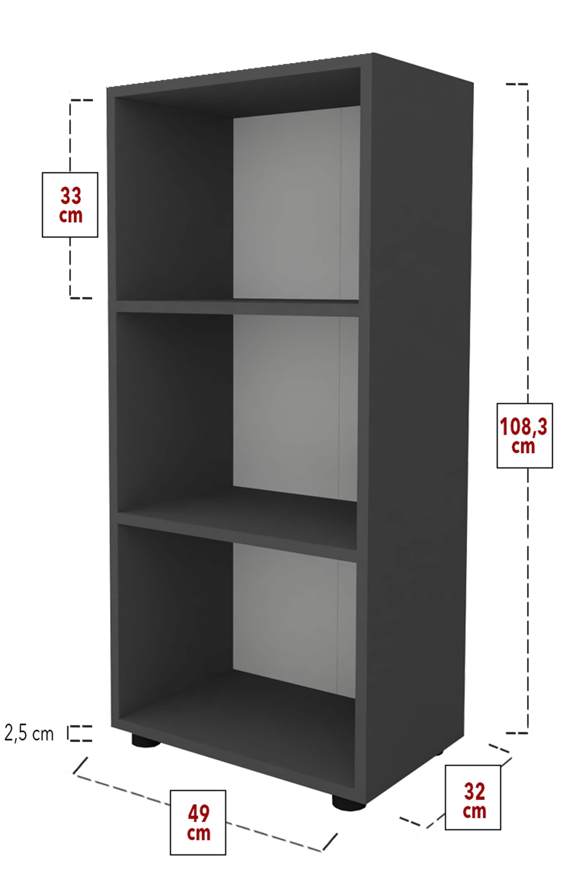 VCM Holz Büro Stand Regal Bücher Ordner Aktenregal Ordnerregal Bücherregal Ulas 3f