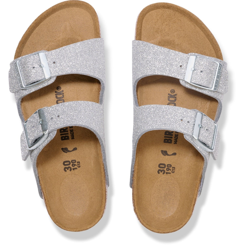 Køb Birkenstock Shiny Glitter Silver Arizona Kids SYN