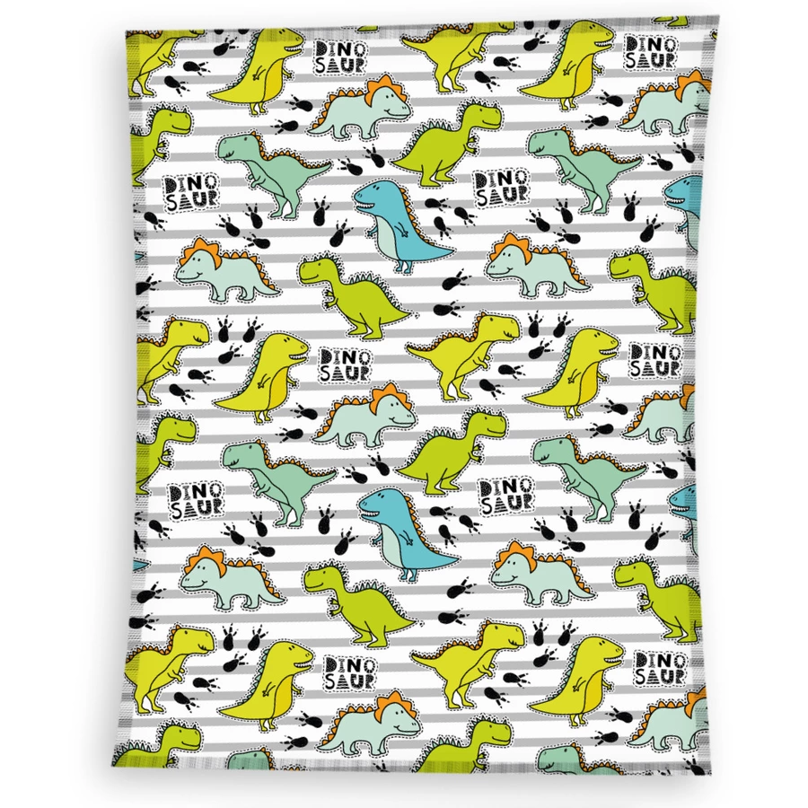 MTOnlinehandel Kuscheldecke Fleece-Decke Kinder, 130x170 Dinosaurier