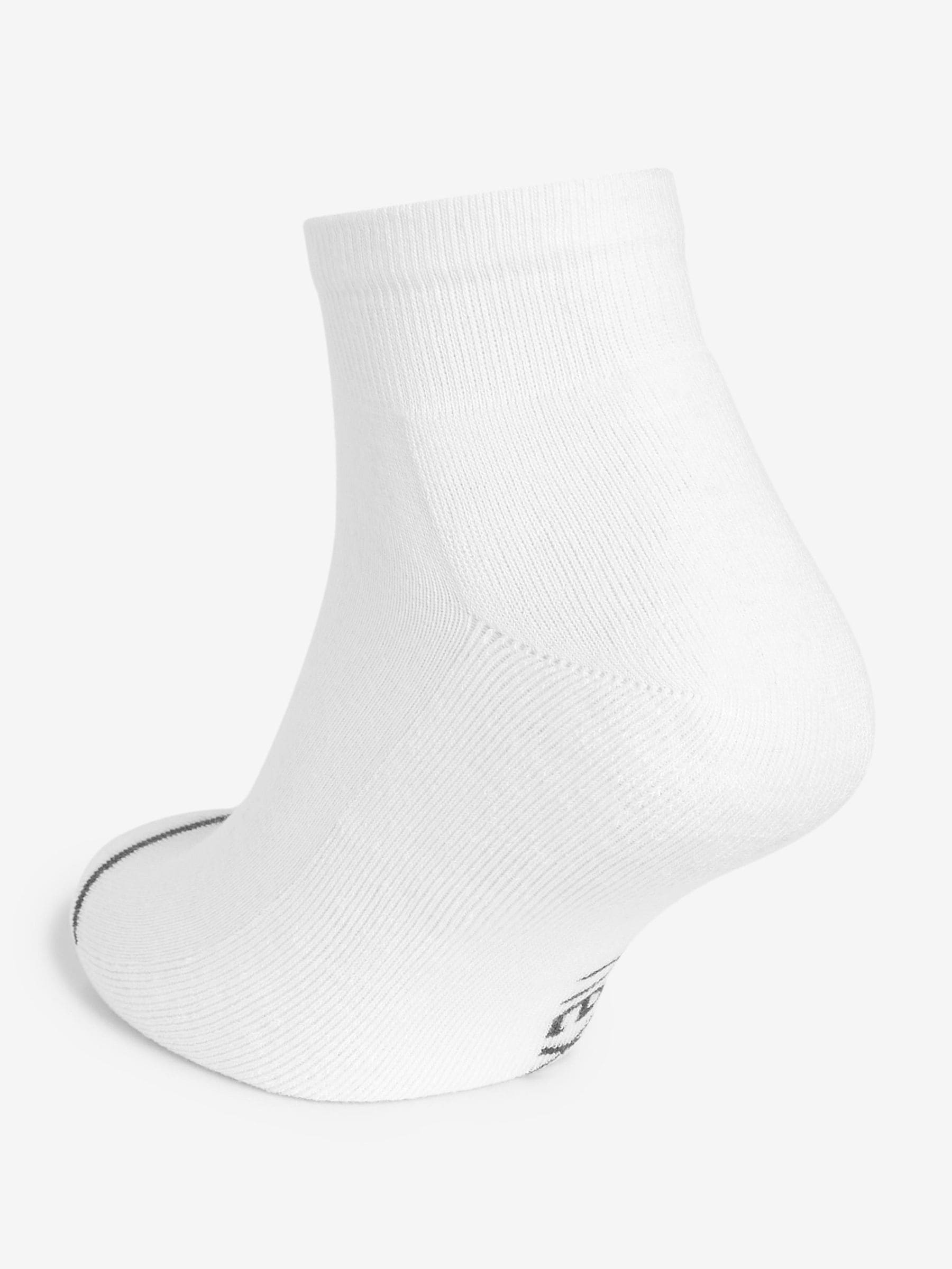 Wit - Verpakking van 10 - Halfhoge sneakersokken met demping
