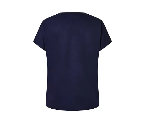 Piqué-Jerseyshirt, dunkelblau