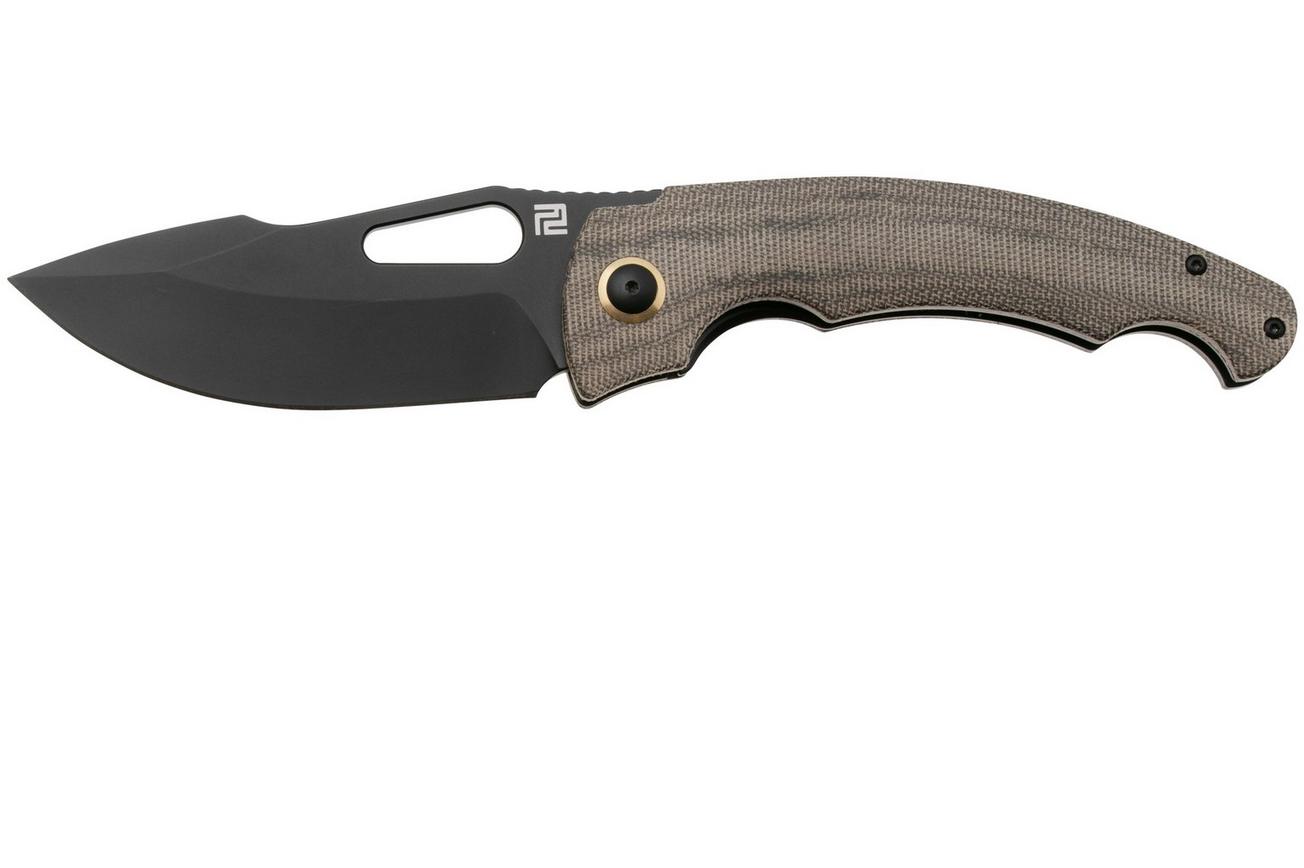 Artisan Cutlery Xcellerator 1860P-BODG, PVD AR-RPM9, OD Green Micarta zakmes, Mike Snody design