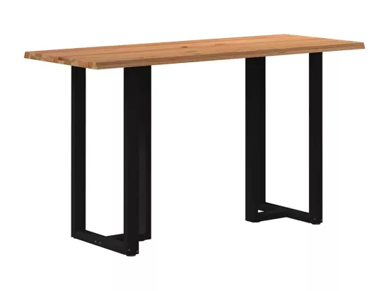 Table de bar marron clair bois de chêne massif rectangulaire