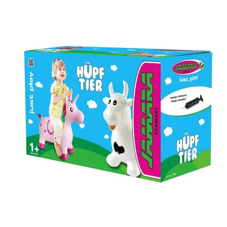 Jamara Hüpftier Kuh weiß-schwarz mit Pumpe