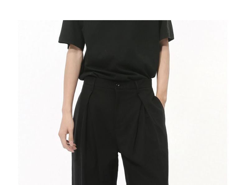 FAERIS - Hoge taille, effen, wijde broek