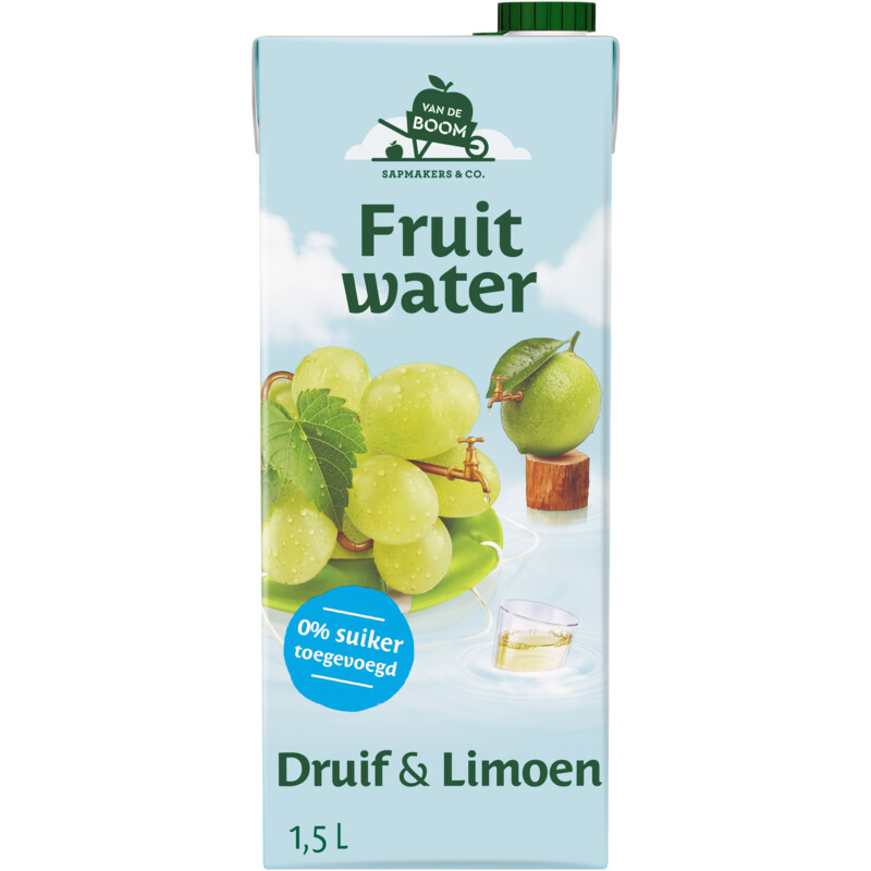 Van de Boom Fruitwater druif & limoen