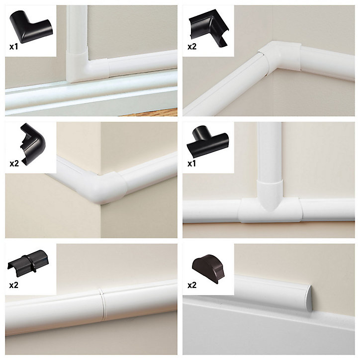 Multi-Pack d'accessoires pour goulotte D-Line noire 30x15mm
