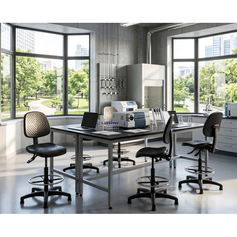 Chaise haute WORKING haut mécanisme asynchrone avec repose-pieds et patins
