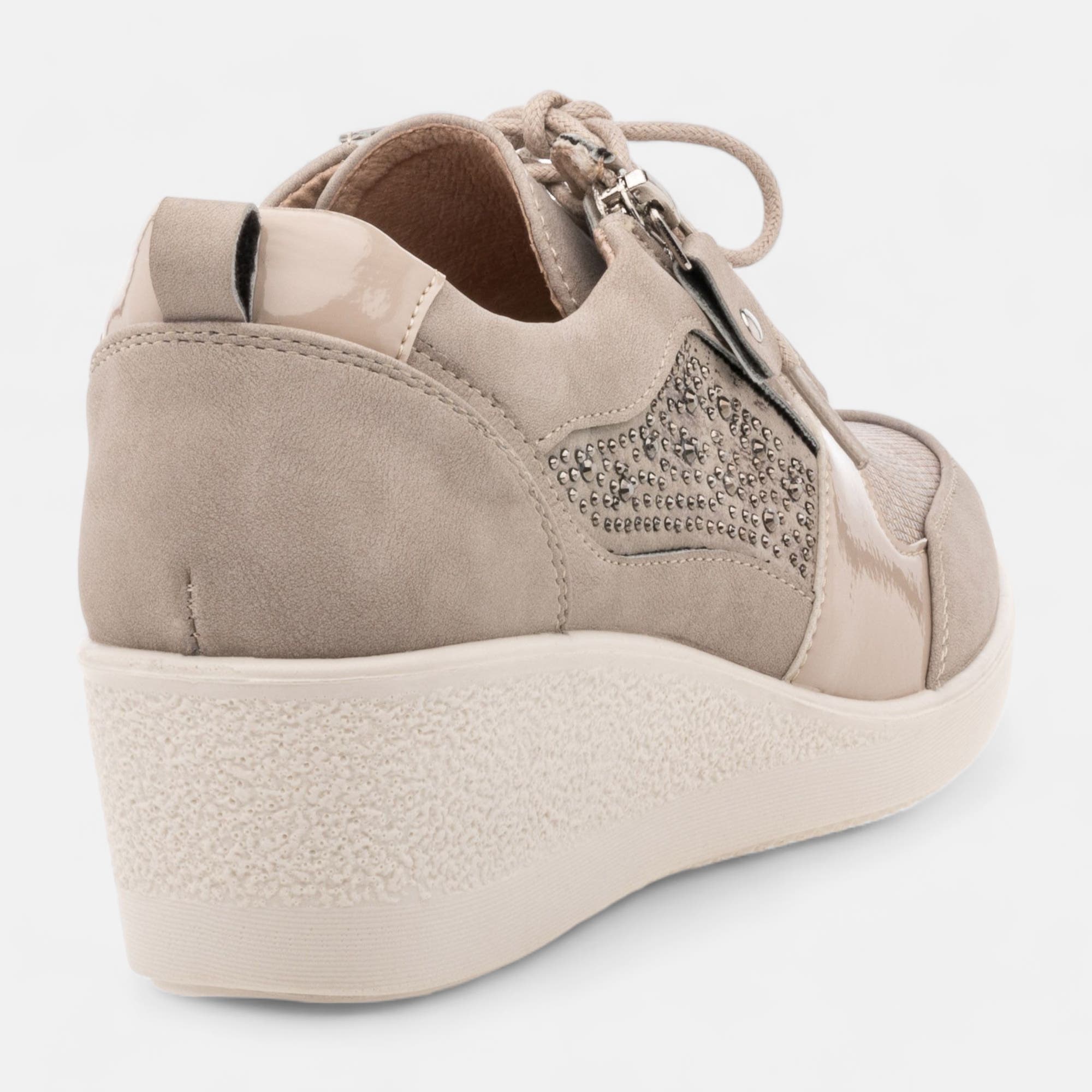 Derbies pieds sensibles à talon compensé Femme gris