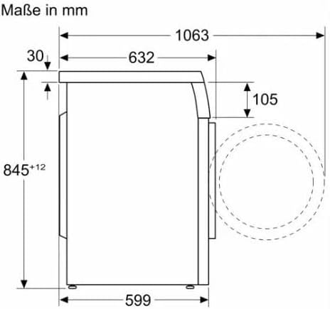 Bosch WUU28T48, Serie 6, Unterbaufähige Waschmaschine, 1-8kg, 1400 UpM, Maximale Energie- und Wasserersparnis, Speed Perfect, Extraprogramme für Sport, Dunkles und Babykleidung, Nachlegefunktion