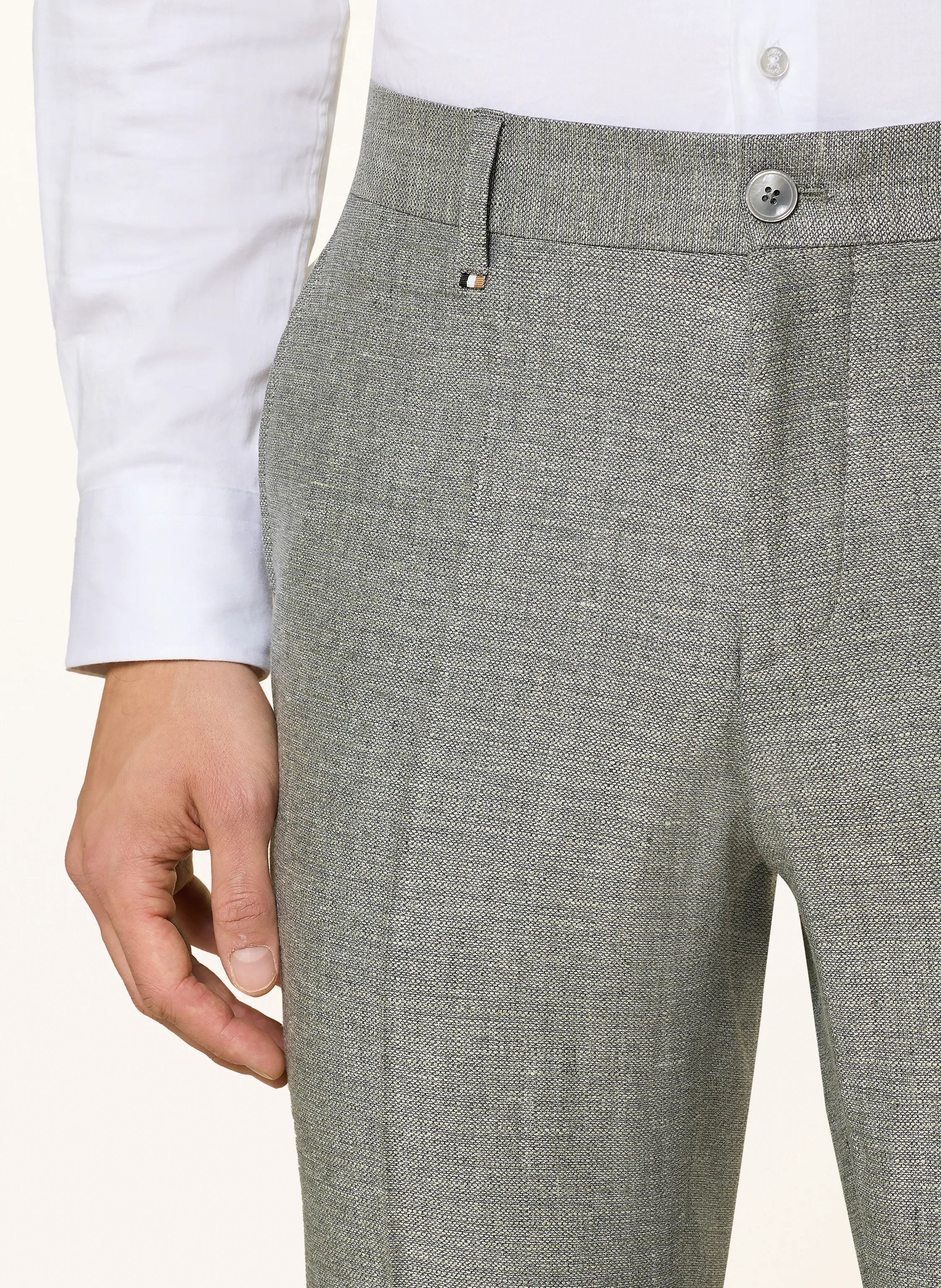 BOSS Anzughose GENIUS Slim Fit mit Leinen