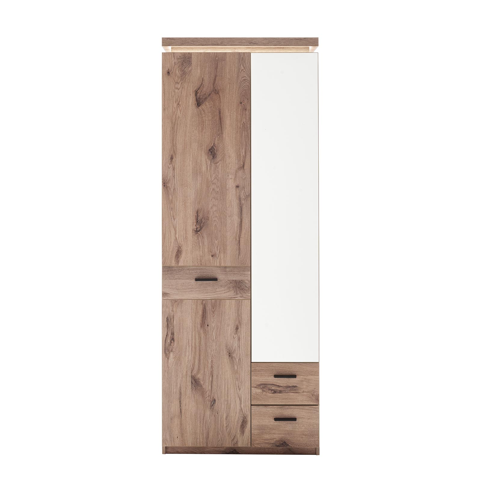Garderobenschrank - Viking Oak - LED-Beleuchtung - 198 cm