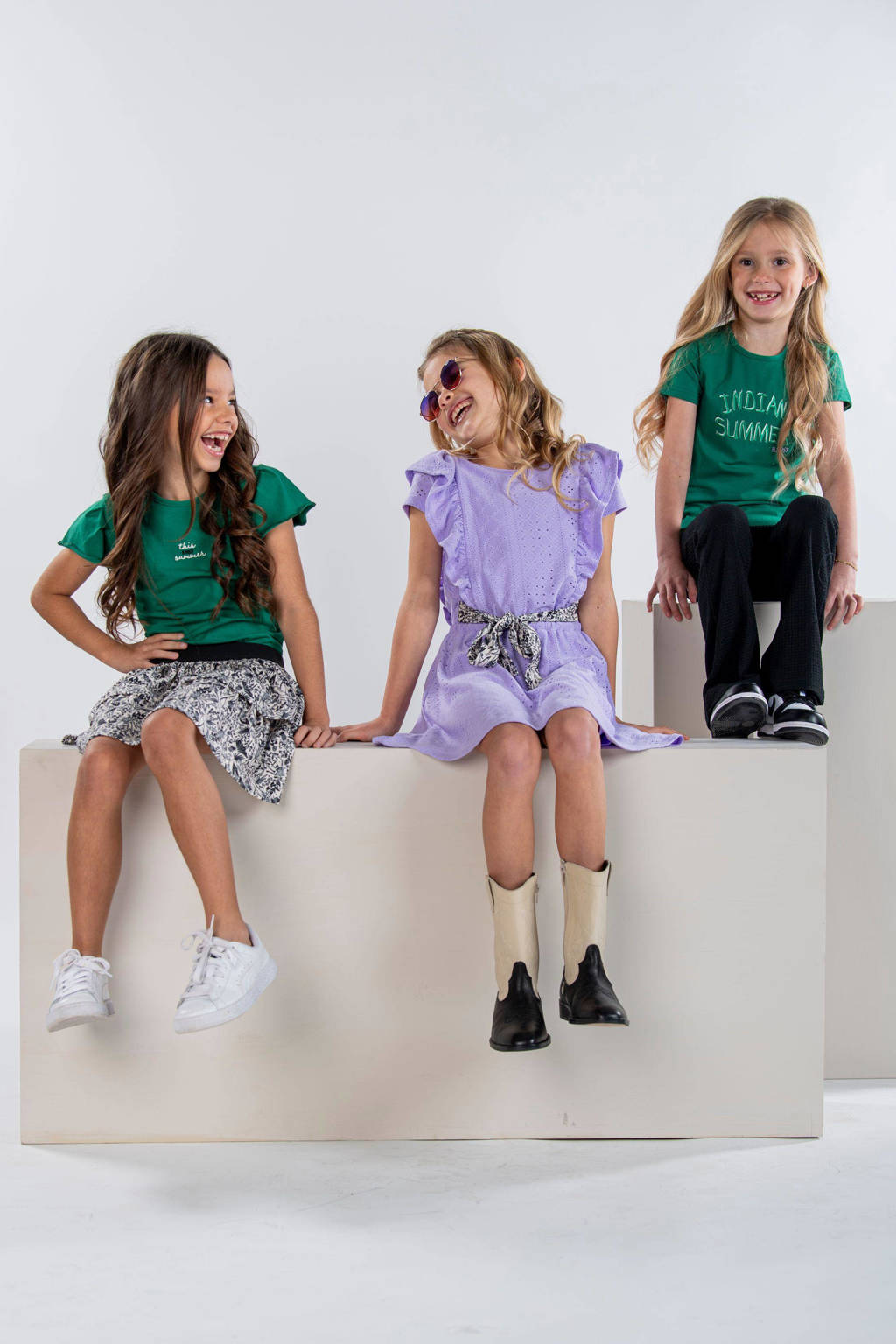 B.Nosy T-shirt Maud met tekst groen