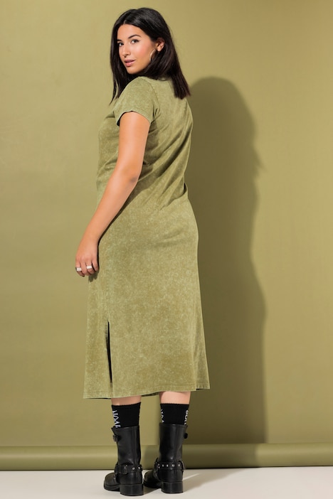 Maxikleid, A-Line, Jersey, Vintage-Optik