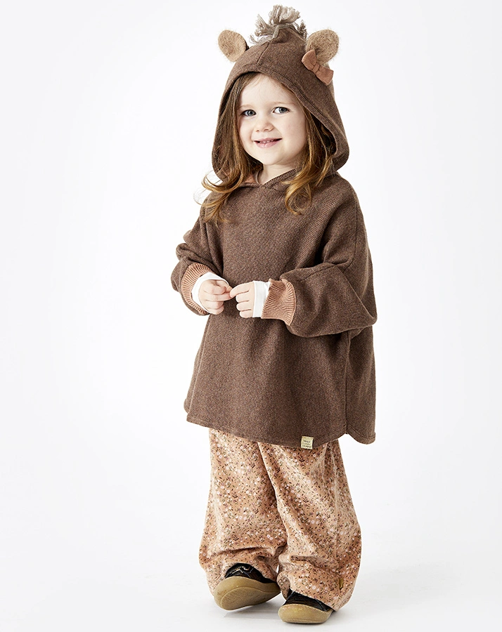 Strick-Kapuzenpullover POPPY in toffee melange