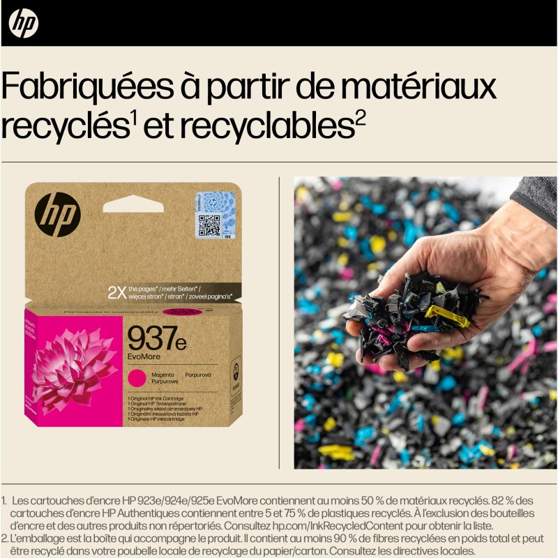 HP 937e Cartouche d’encre authentique Magenta EvoMore