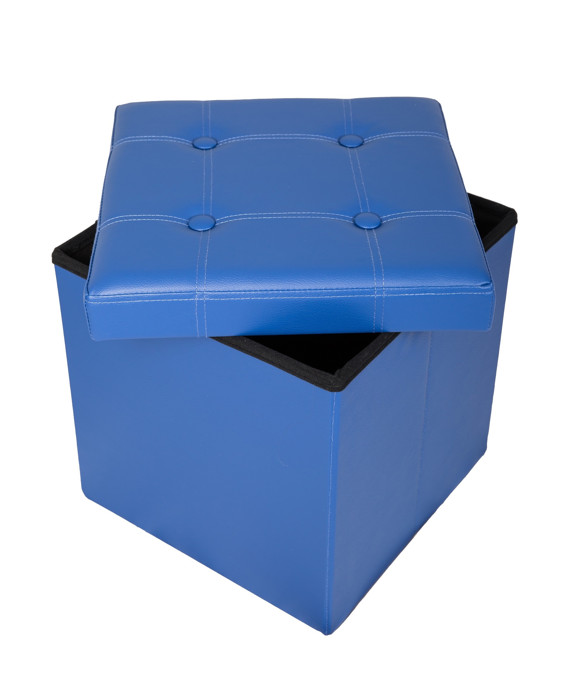 Sitzwürfel Leder BEN blau