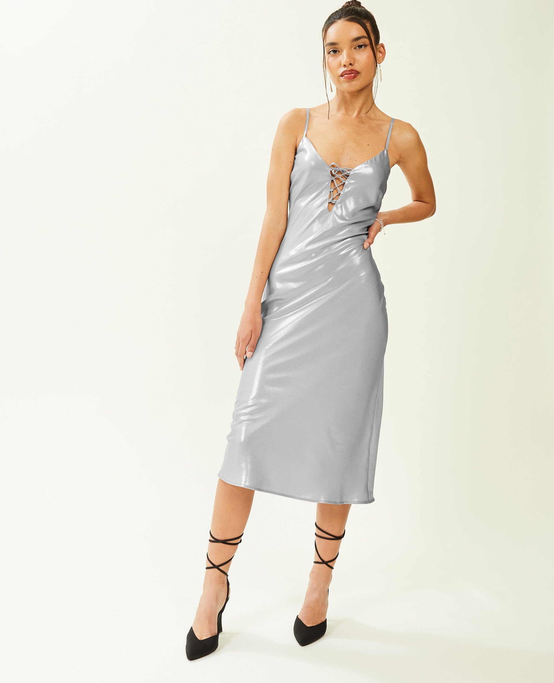 Robe longue irisée - Gris