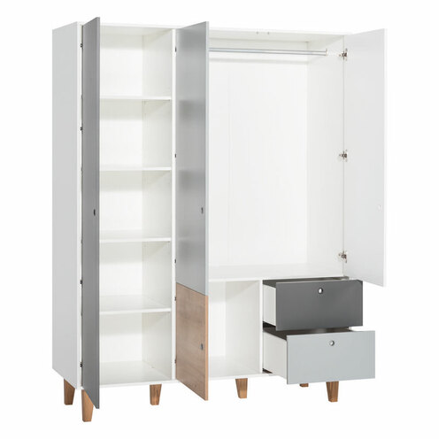 Armoire 3 portes Rouge CONCEPT - VOX