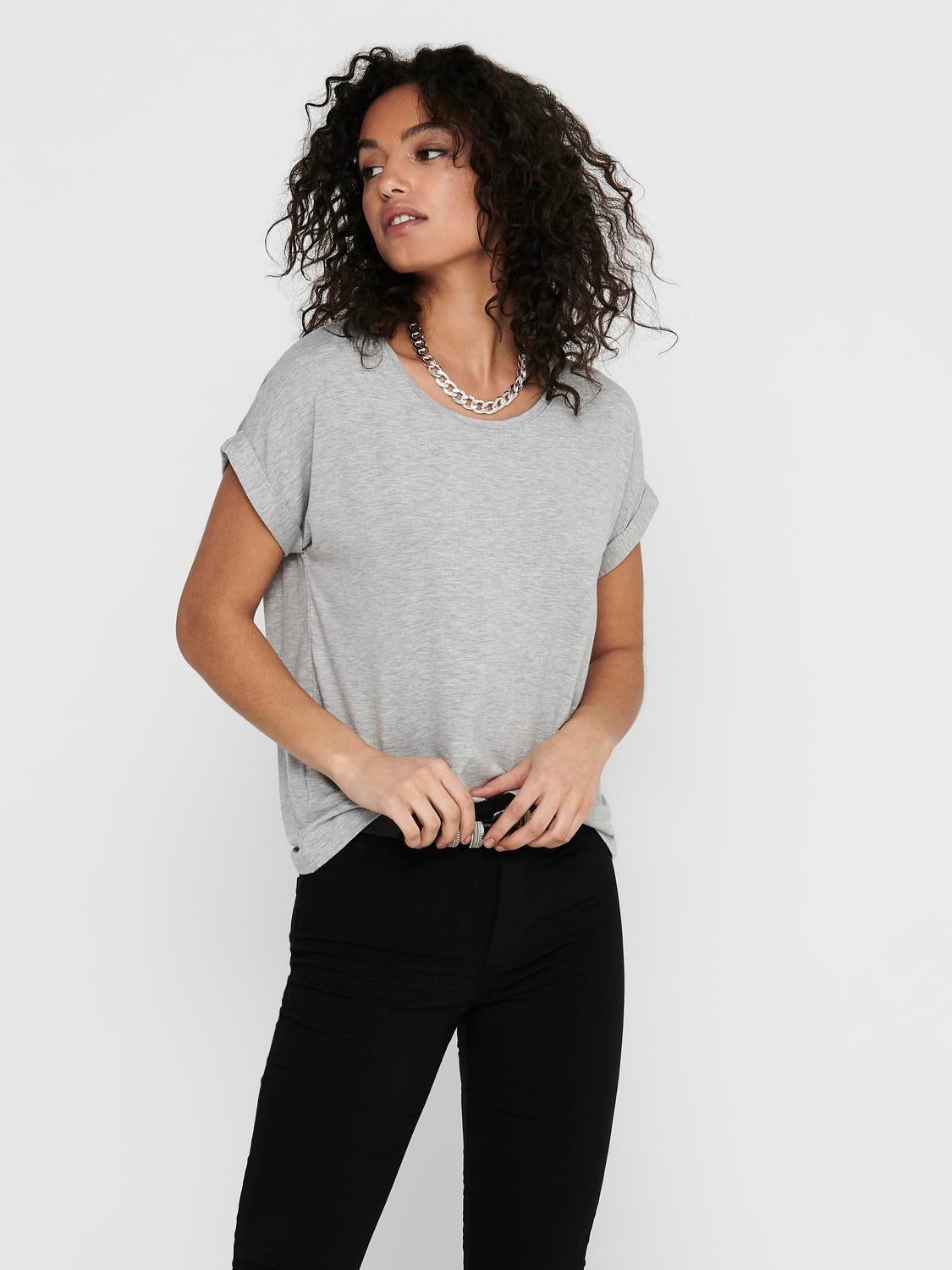 ONLMOSTER Top Light Grey Melange