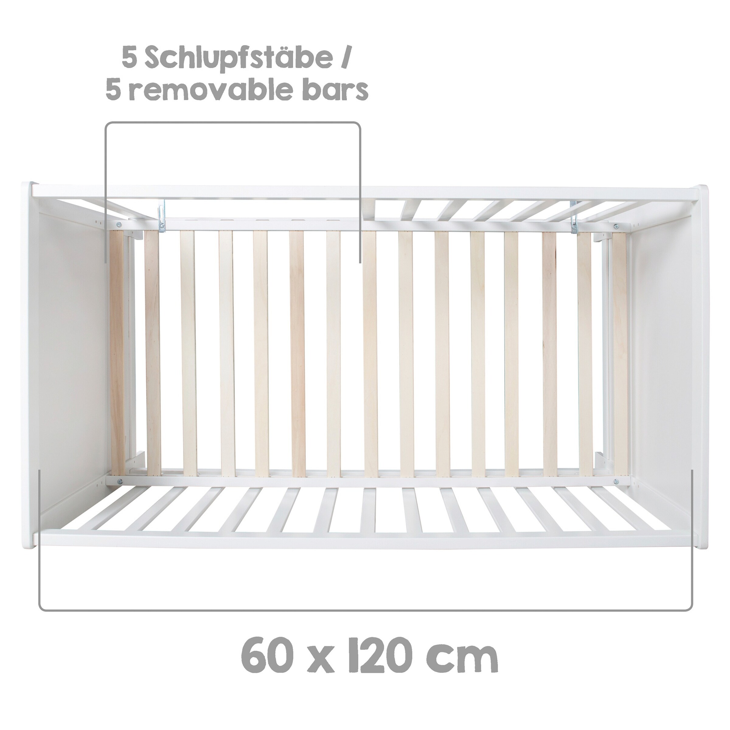 roba Beistellbett, 60 x 120 cm mit safe asleep Matratze Universal