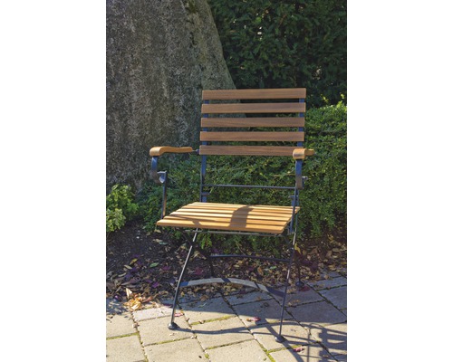 Lindau tuinmeubelset met armleuningen, hout, 3-delig, naturel, opvouwbaar