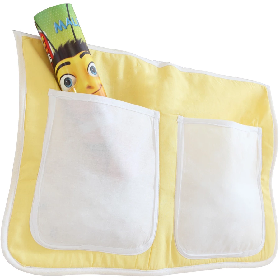 TICAA Kinder Bett-Tasche für Hochbett und Etagenbett Gelb-Weiß