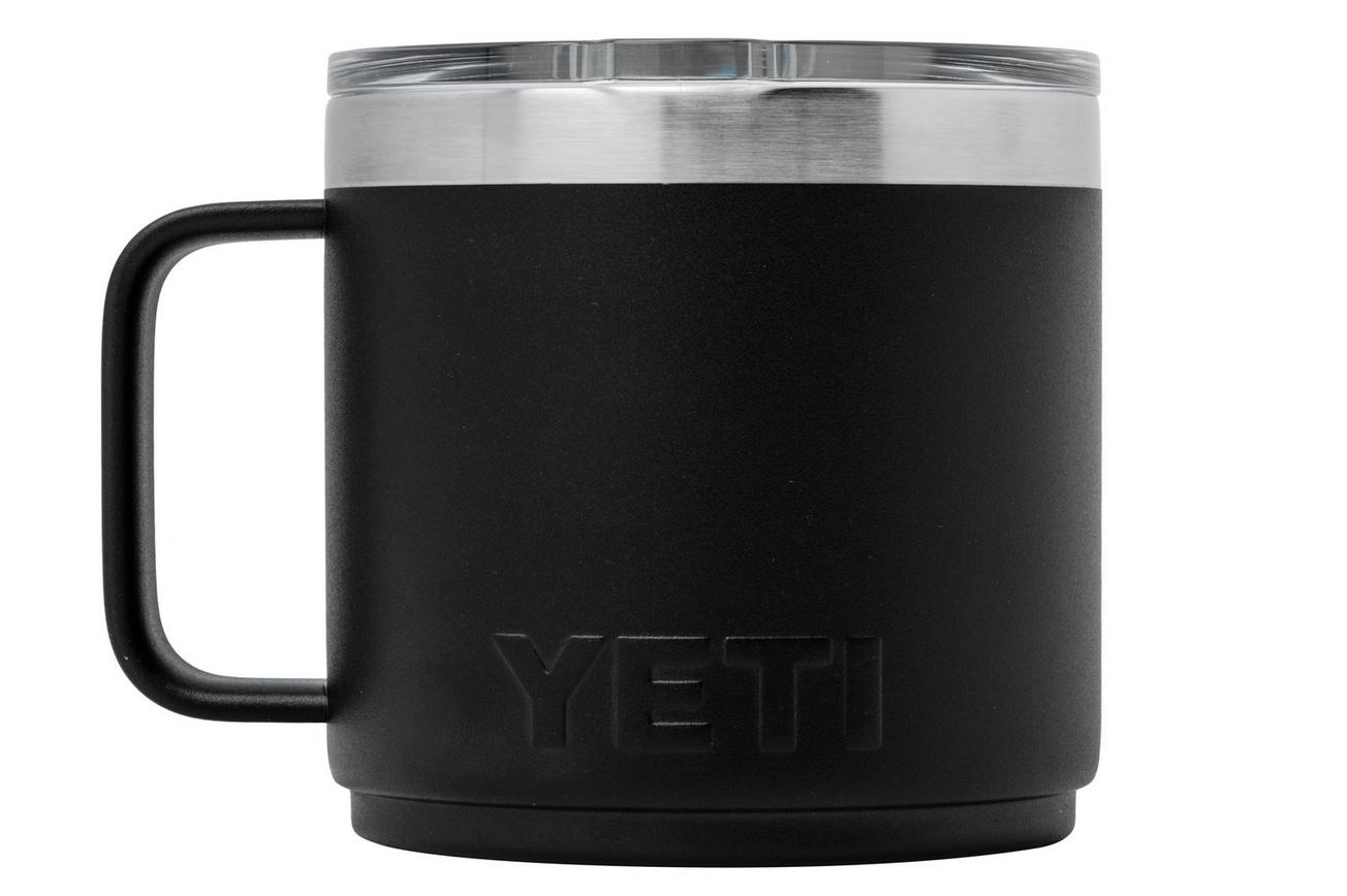 Yeti Rambler Stackable Mug 14oz Mag Slider Lid, Black, stapelbare thermosmok met deksel, 414 ml