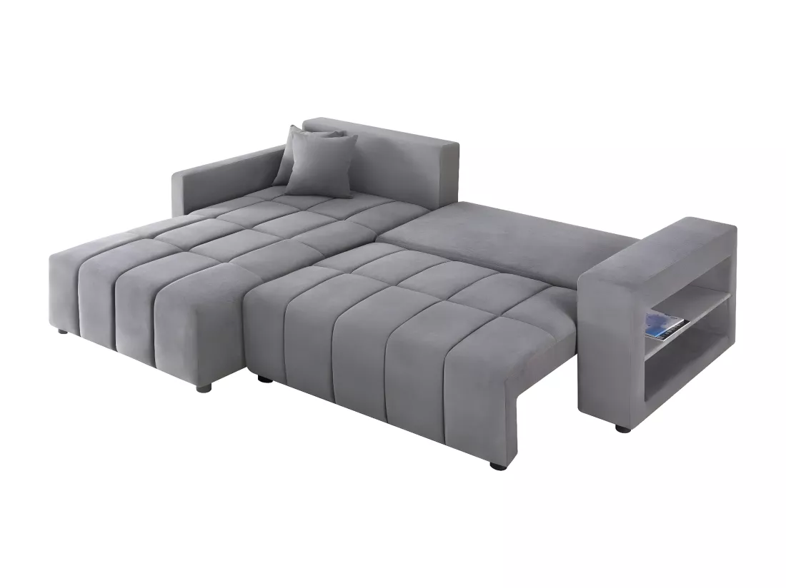 Canapé d'angle convertible tissu chenille 3 places - 
