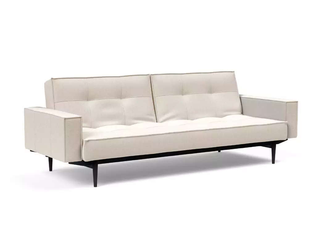 Schlafsofa mit Armlehnen Splitback Styletto schwarz