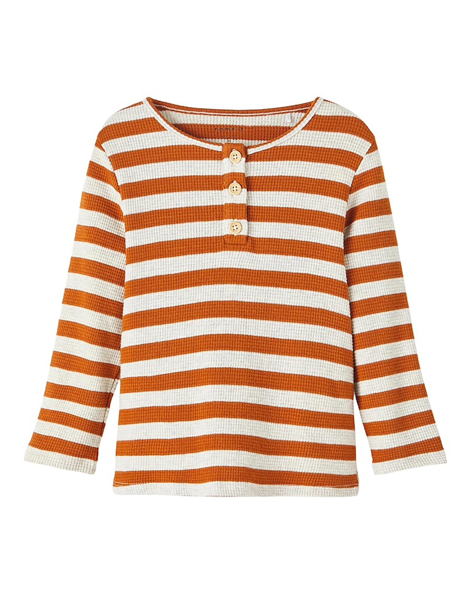 Langarmshirt NMMNOLA gestreift in bombay brown
