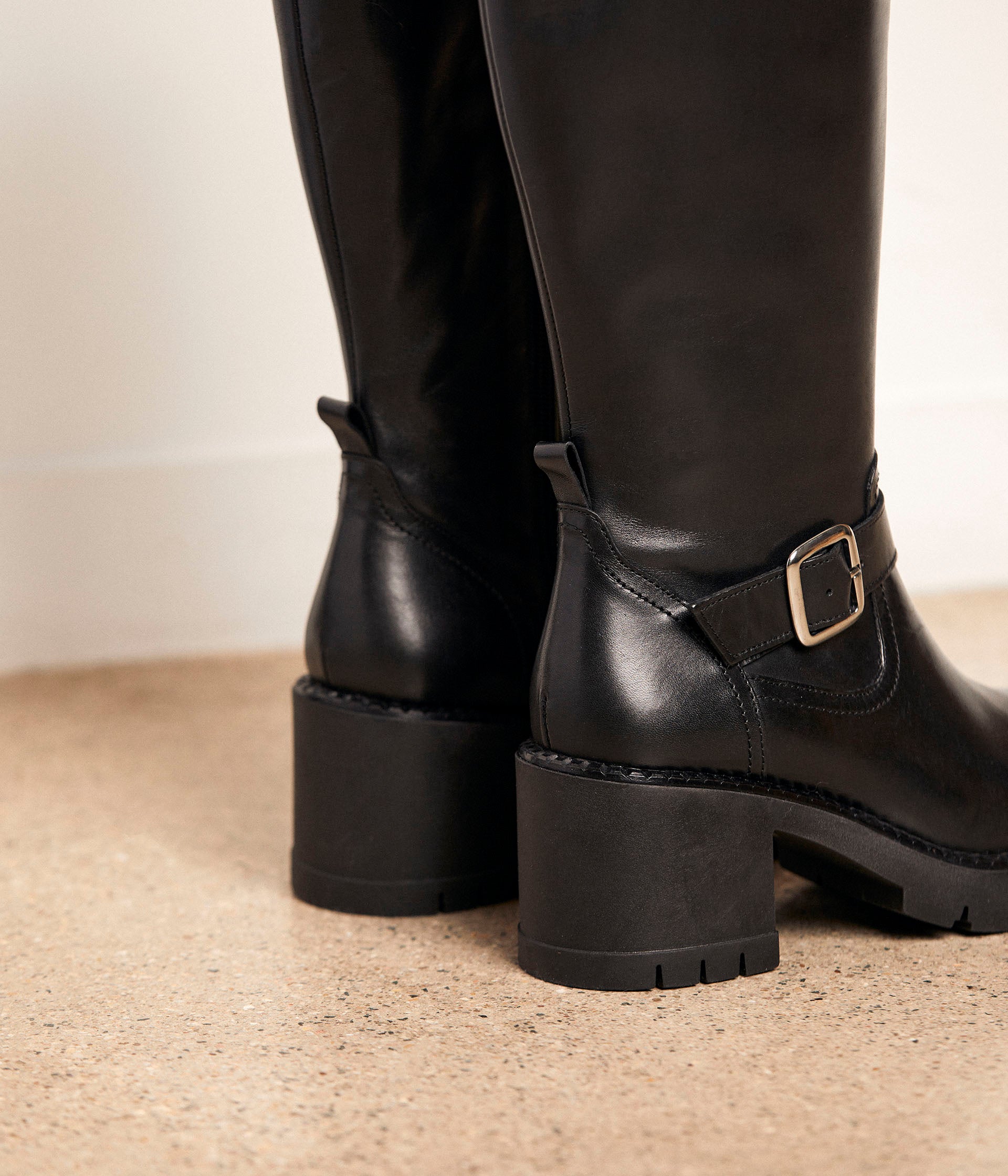 Bottes cuir noir Doria