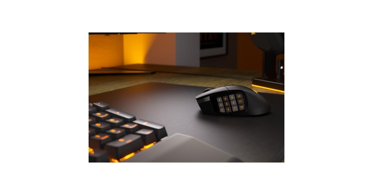 CorsairScimitar Elite Wireless MMO-gamingmuis  (Zwart, 100 - 26.000 dpi, USB 2.0 | 2,4 GHz | Bluetooth | RGB)