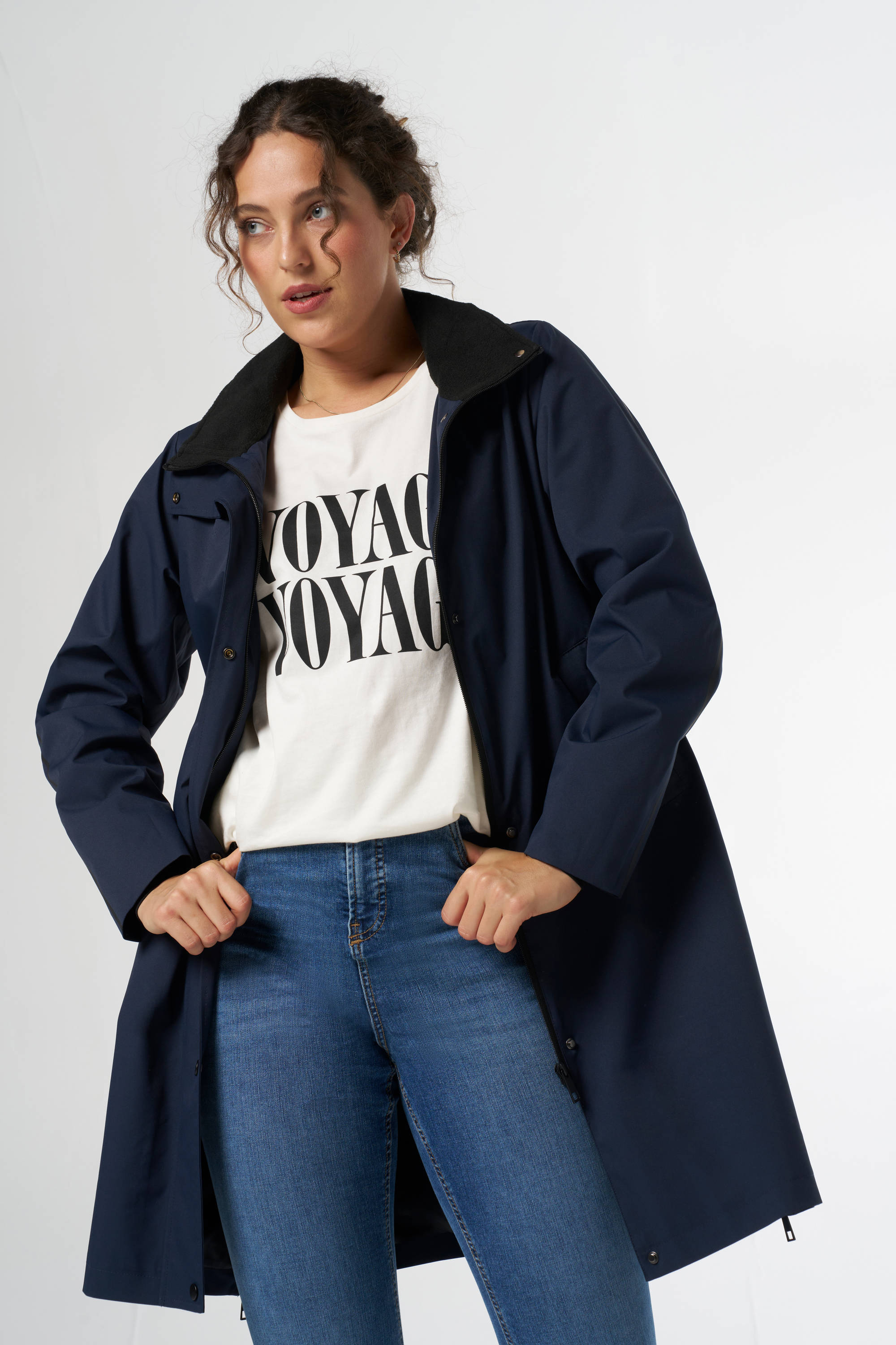 MS Mode regenjas donkerblauw
