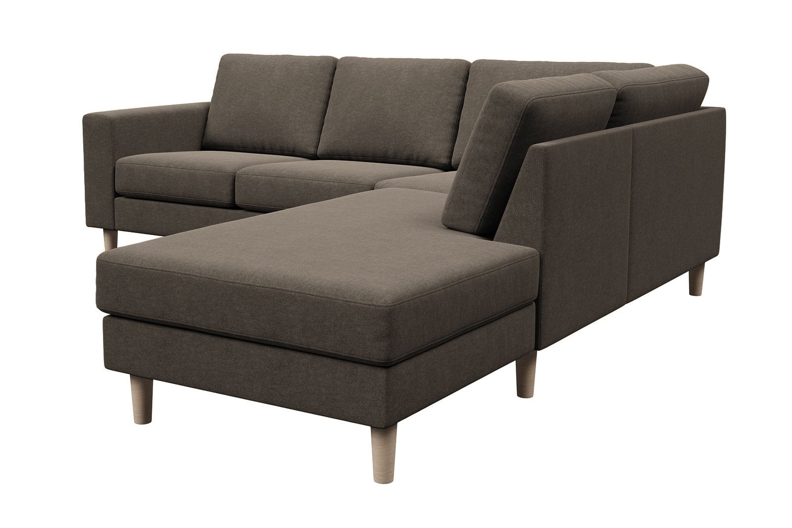 Hedda hjørnesofa Tekstil Neve 9 cappuccino med hvitoljede eikeben (1) og 18 c