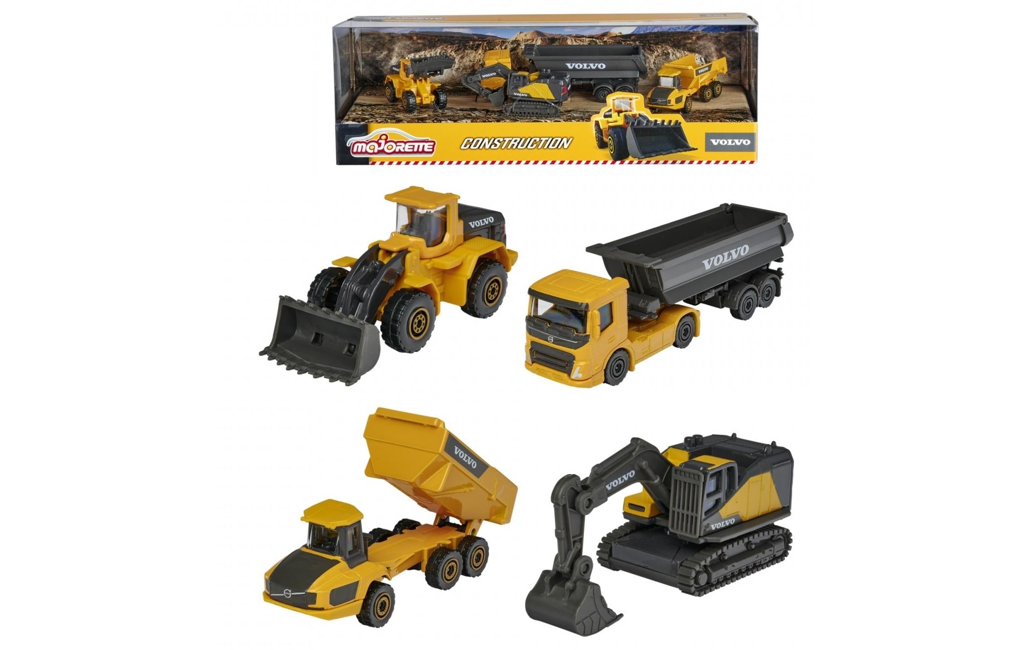 Baustellenfahrzeug Volvo Construction 4er-GeschenksetVier Baufahrzeuge zum Spielen und Sammeln