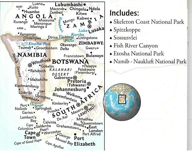 NATIONAL GEOGRAPHIC - 3209 NAMIBIA ECHELLE 1 1 200 000