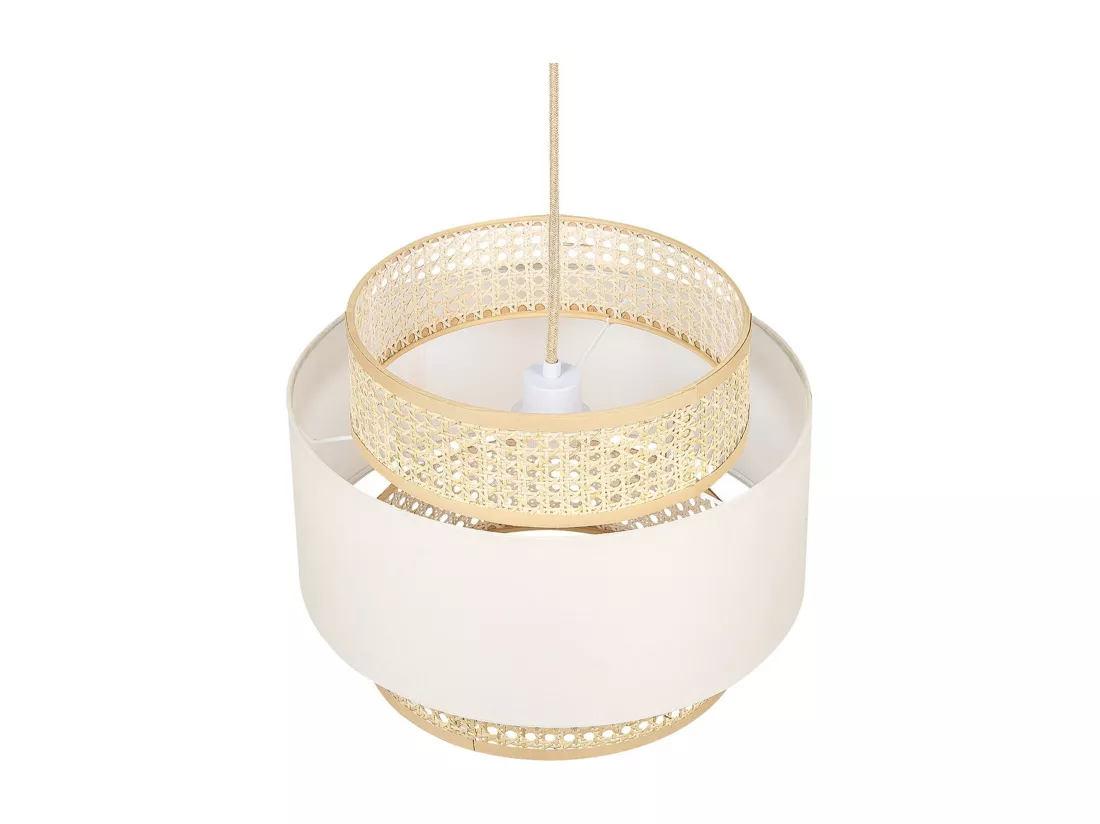 Lampe suspension YUMURI Rotin Beige clair